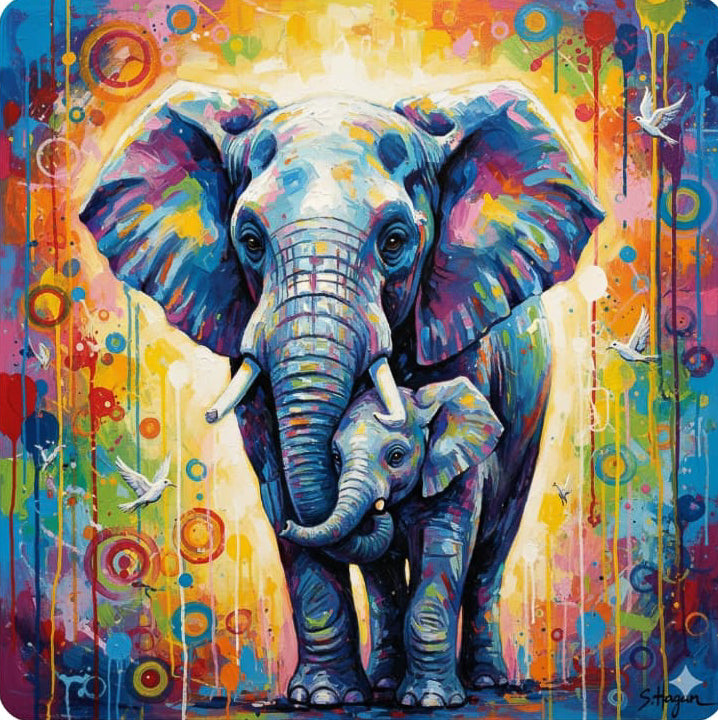 Elephant Love" – Digital Art Download by Shany Hagan